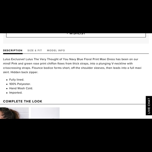 NWOT:The Very Thought of You Navy Blue Floral Maxi - Picture 6 of 7